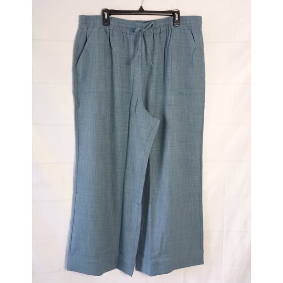 Indigo Thread High Rise Wide Leg Drawstring Pants Blue 1X Casual NEW - Picture 1 of 5